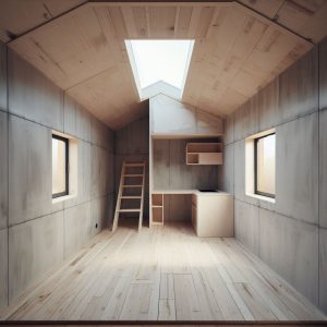 Tiny shell home interior
